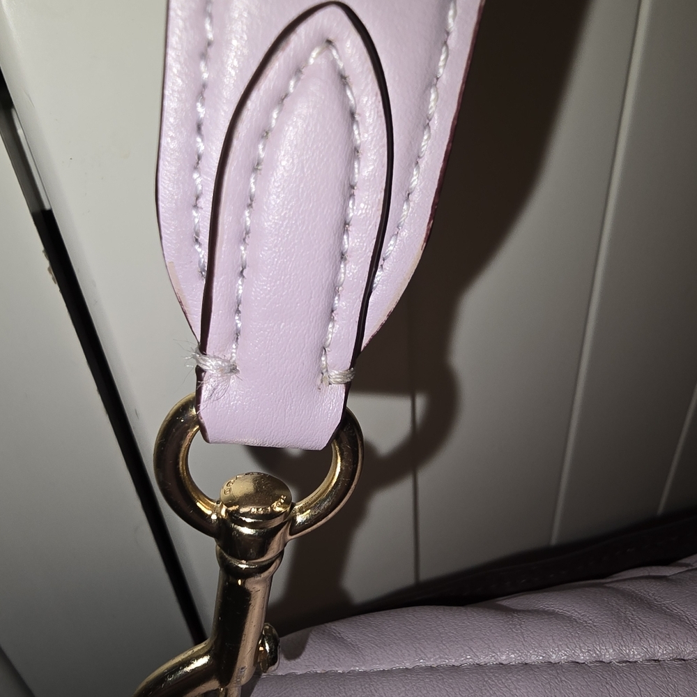 Coach Georgie Quilted Crossbody Bag Lavender Grey - Picture 13 of 15